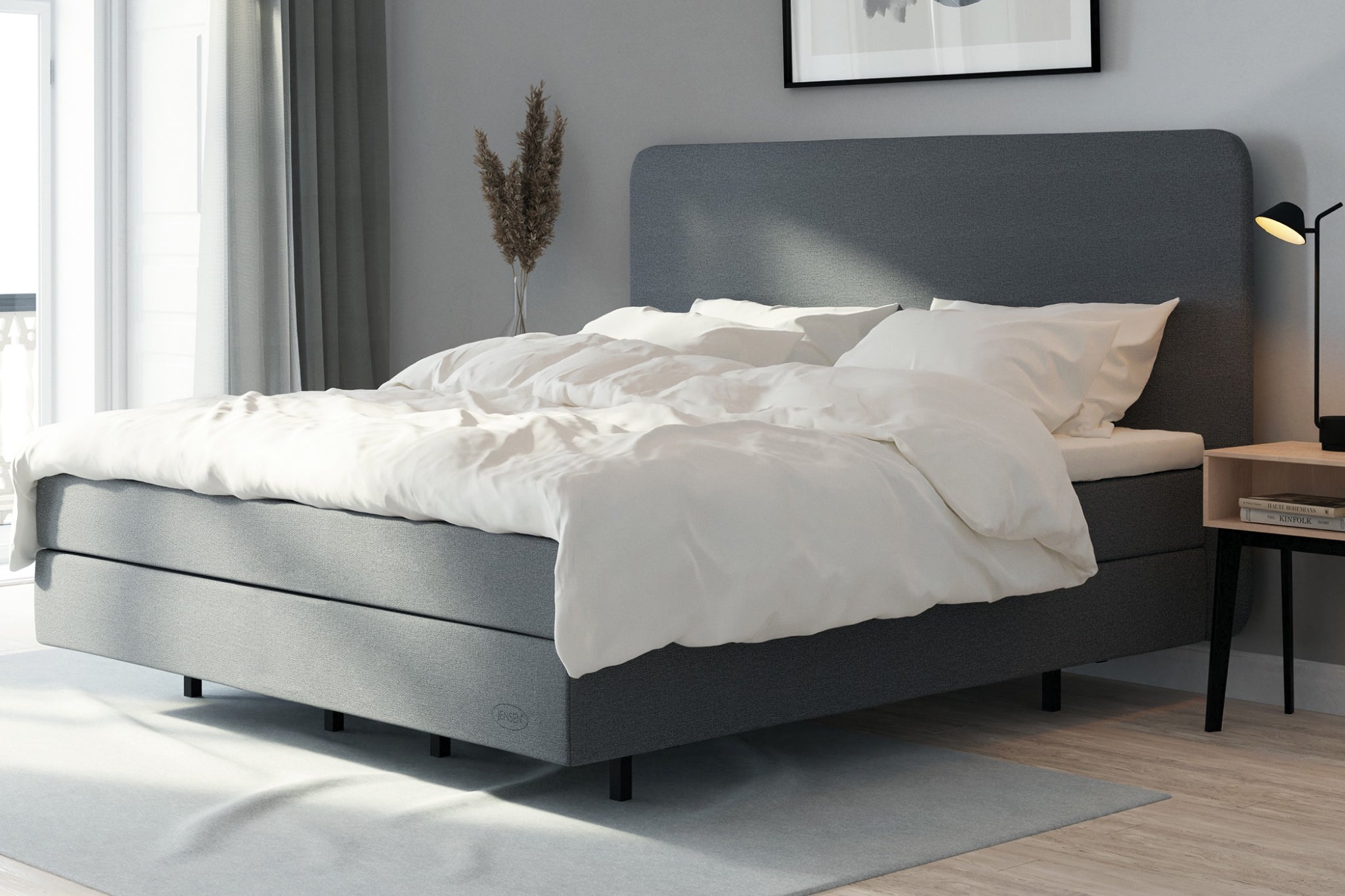 Signature J4 Continental Jensen Scandinavian Bed Grey