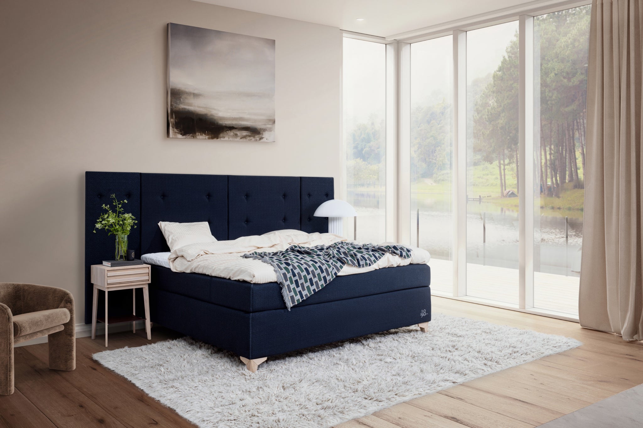 Jensen Store Scandinavian King Bed Navy nordic furniture