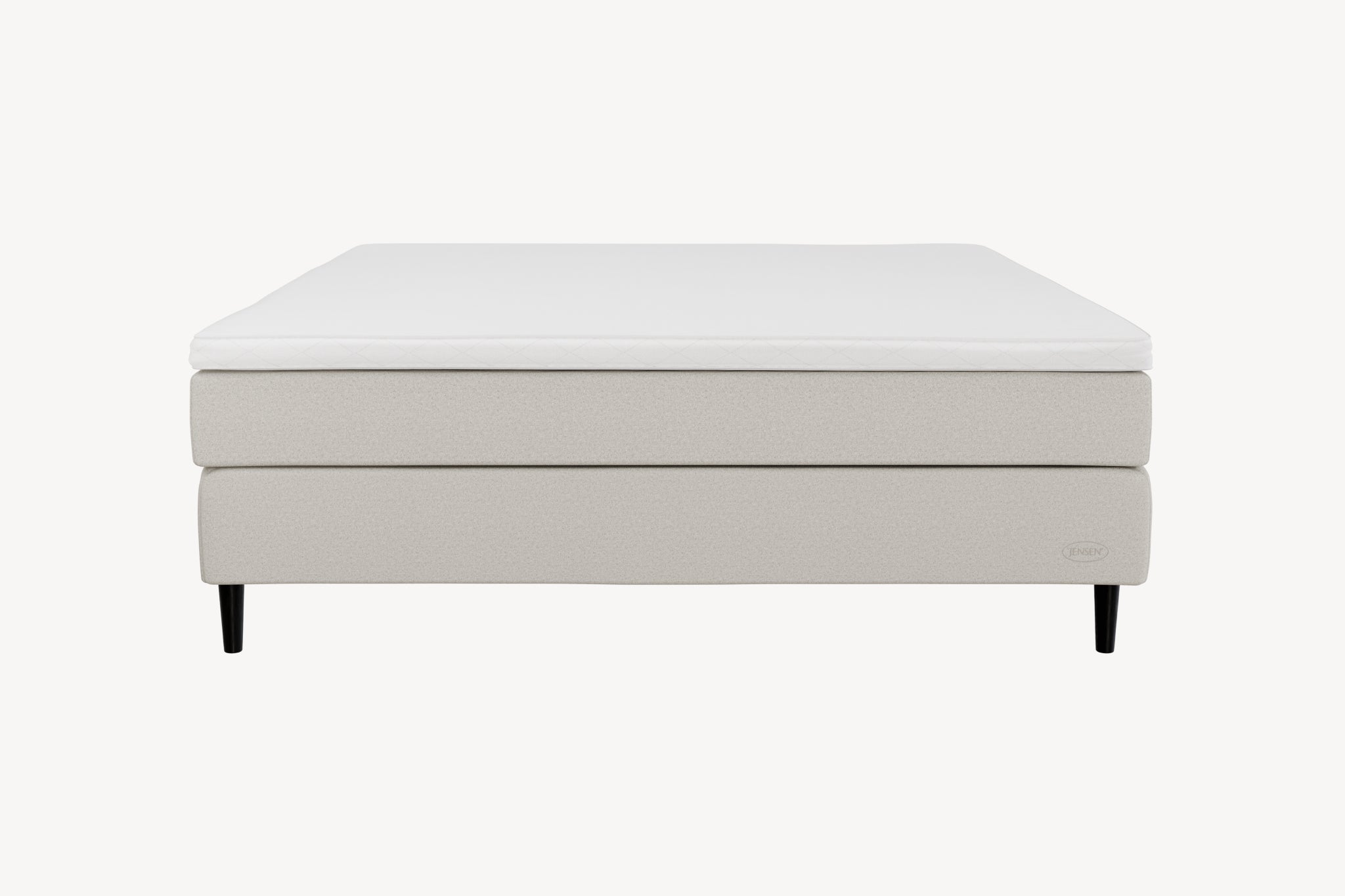 High-end Scandinavian bed set with topper and minimalist frame